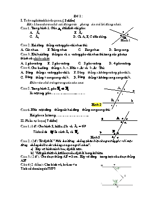 Bộ đề kiểm tra 1 tiết môn Hình học Khối 7